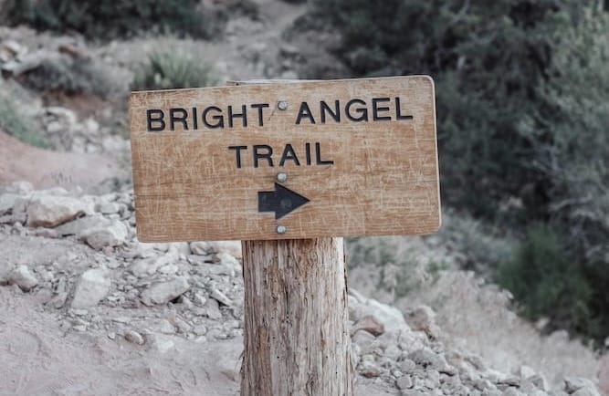 bright angel trail sign