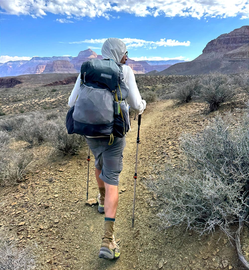 backpacking the grand canyon with the gorilla 50 utralight backpack by gossamer gear