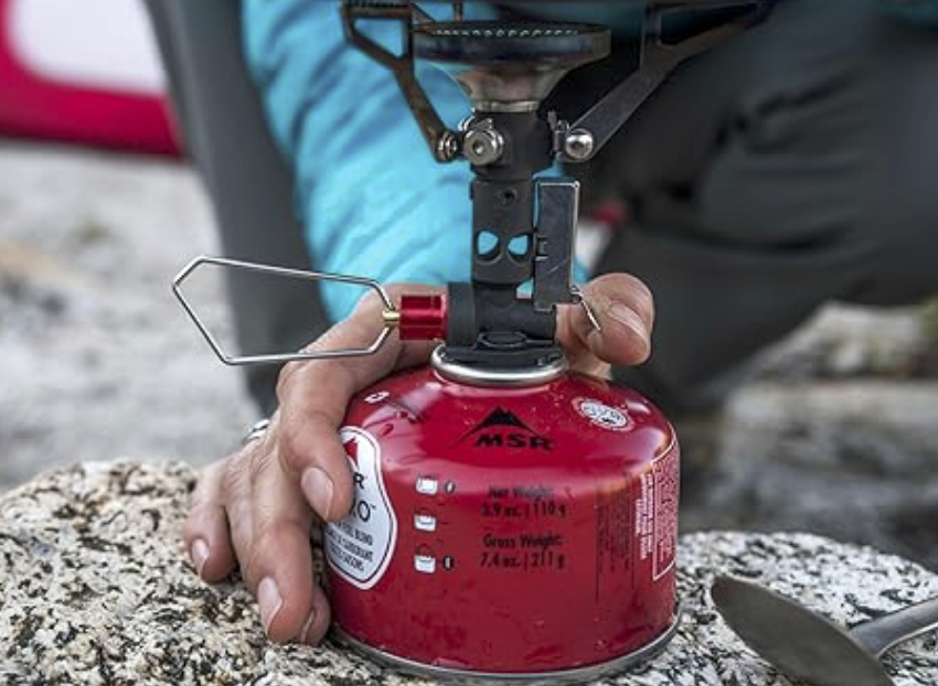 msr pocketrocket stove being used to cook