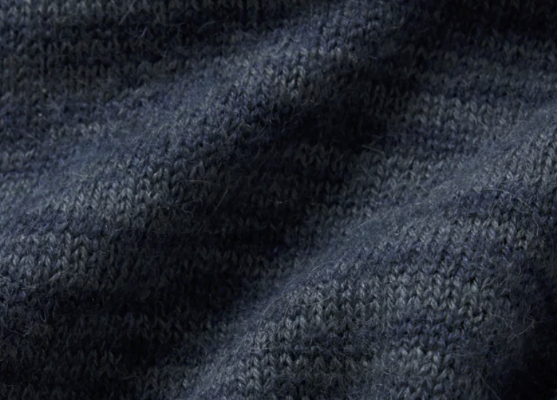 The details of softness in the PAKA Original Crew alpaca wool sweater