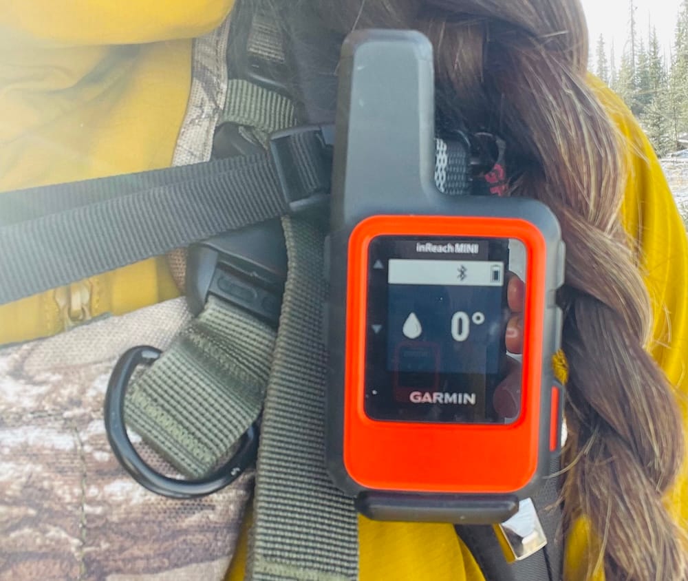 A solo hiker with a Garmin inReach in case of an emergency.