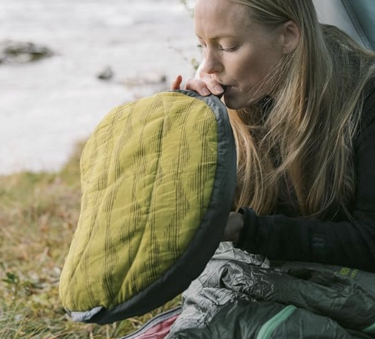 inflating the airhead pillow made by therm-a-rest