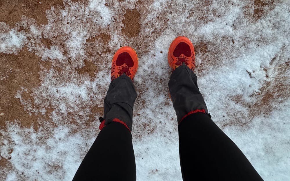 ultralight backpacker wears trail runners instead of boots to reduce overall weight